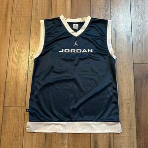 Vintage‎ Jordan tank top jersey navy blue and white size youth XL